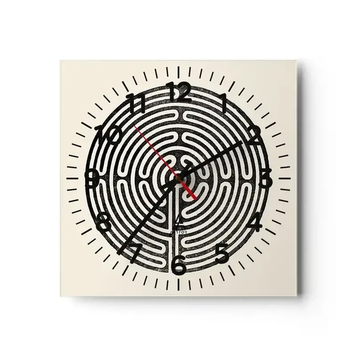 Reloj de pared – Reloj de vidrio – Orden misterioso – 40×40 cm