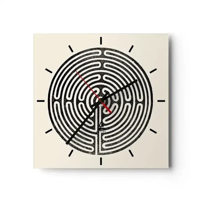 Reloj de pared – Reloj de vidrio – Orden misterioso – 40×40 cm