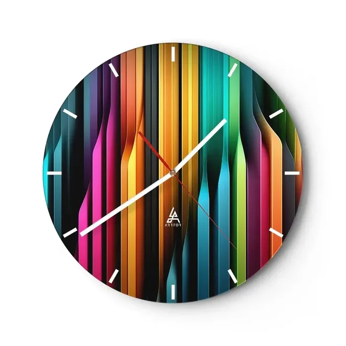 Reloj de pared – Reloj de vidrio – Órgano luminoso – 40×40 cm