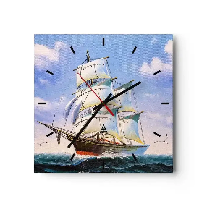 Reloj de pared – Reloj de vidrio – Orgulloso con el viento – 40×40 cm