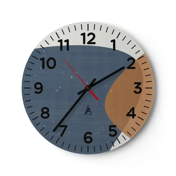 Reloj de pared – Reloj de vidrio – Óvalos e influencias – 40×40 cm