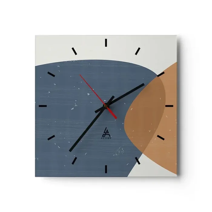 Reloj de pared – Reloj de vidrio – Óvalos e influencias – 40×40 cm