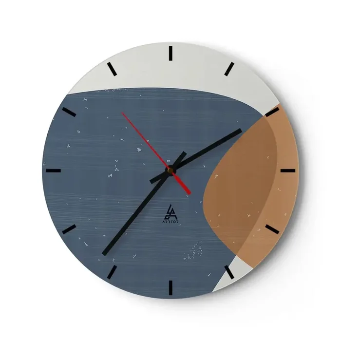 Reloj de pared – Reloj de vidrio – Óvalos e influencias – 40×40 cm