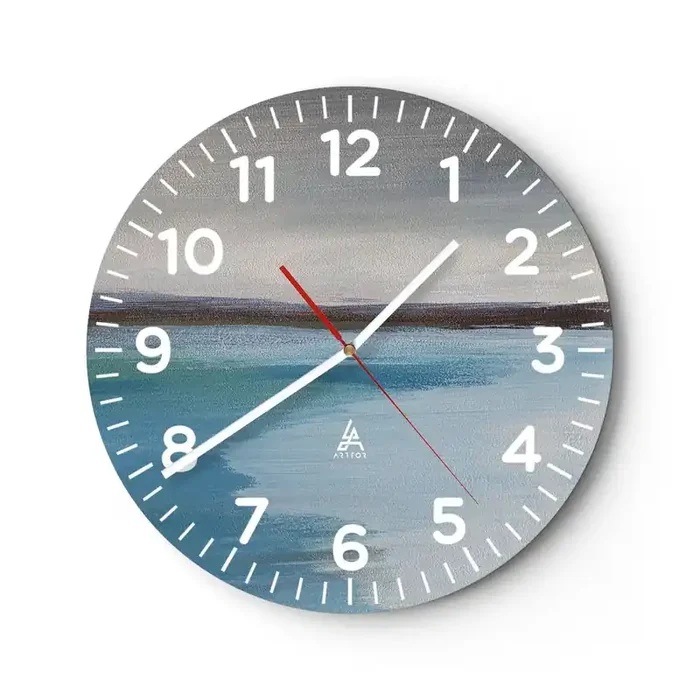 Reloj de pared – Reloj de vidrio – Paisaje horizontal – 40×40 cm