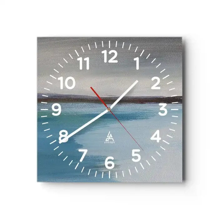 Reloj de pared – Reloj de vidrio – Paisaje horizontal – 40×40 cm