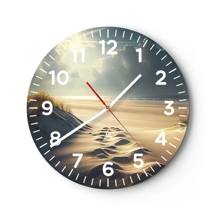 Reloj de pared – Reloj de vidrio – Paisaje tranquilizador – 30×30 cm