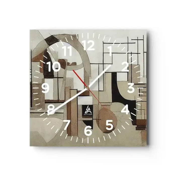 Reloj de pared – Reloj de vidrio – Paisaje urbano 2.0 – 40×40 cm