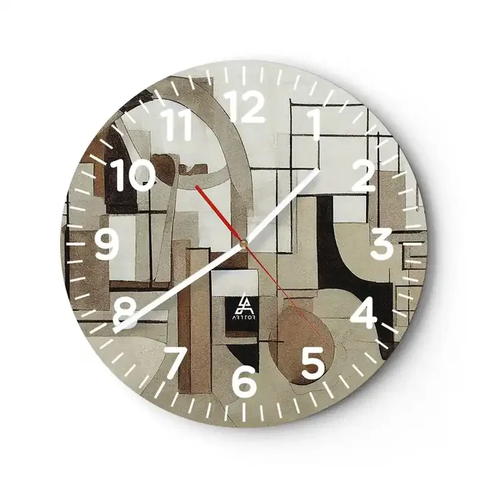 Reloj de pared – Reloj de vidrio – Paisaje urbano 2.0 – 40×40 cm