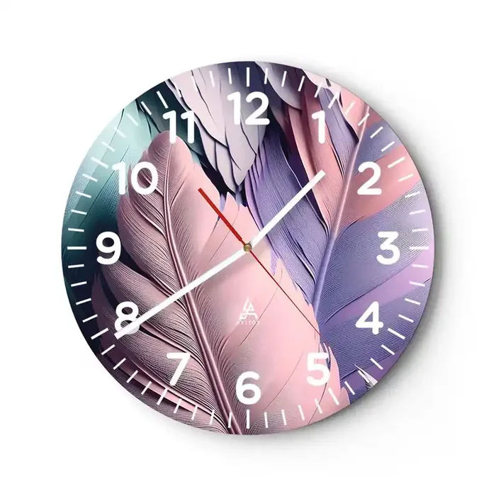 Reloj de pared – Reloj de vidrio – Pájaro chic – 40×40 cm