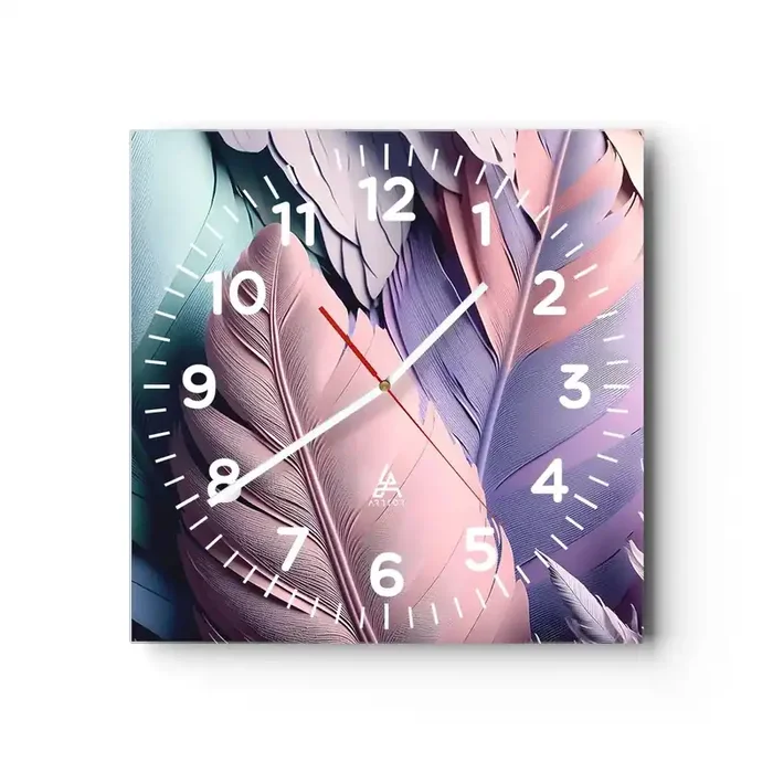Reloj de pared – Reloj de vidrio – Pájaro chic – 40×40 cm