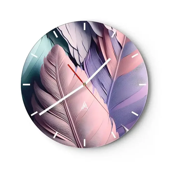 Reloj de pared – Reloj de vidrio – Pájaro chic – 40×40 cm