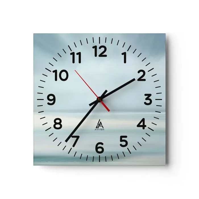 Reloj de pared – Reloj de vidrio – Paz hasta el horizonte – 40×40 cm