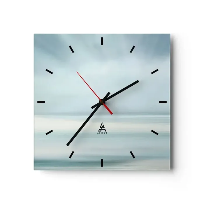 Reloj de pared – Reloj de vidrio – Paz hasta el horizonte – 40×40 cm