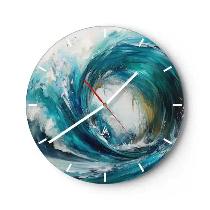 Reloj de pared – Reloj de vidrio – Portal marino – 40×40 cm