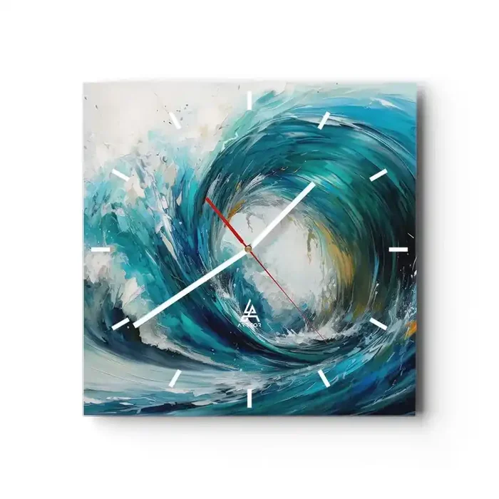 Reloj de pared – Reloj de vidrio – Portal marino – 40×40 cm