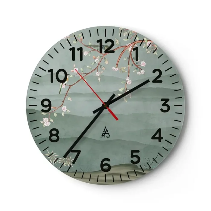 Reloj de pared – Reloj de vidrio – Primavera, ah, eres tú – 30×30 cm