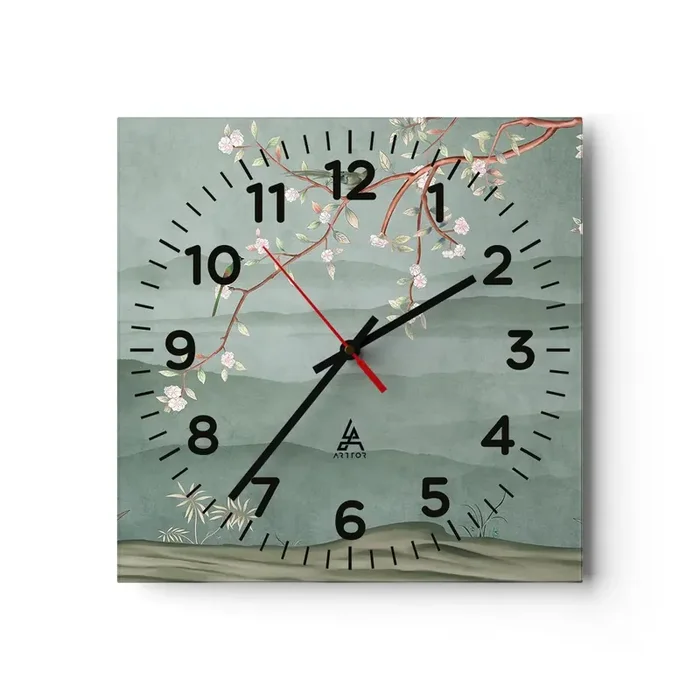 Reloj de pared – Reloj de vidrio – Primavera, ah, eres tú – 40×40 cm