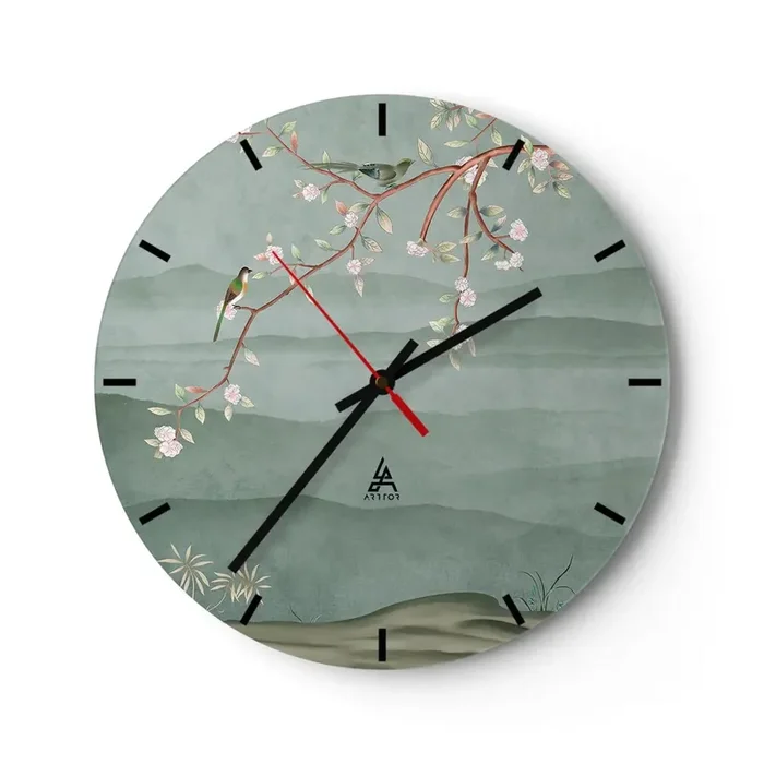 Reloj de pared – Reloj de vidrio – Primavera, ah, eres tú – 40×40 cm
