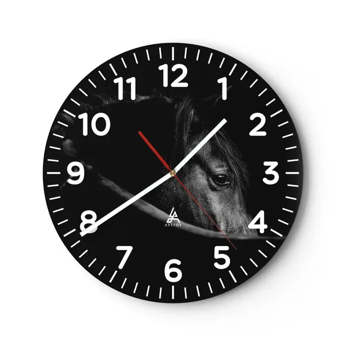 Reloj de pared – Reloj de vidrio – Príncipe negro – 30×30 cm