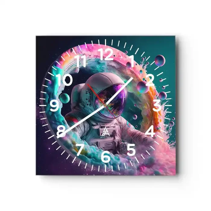 Reloj de pared – Reloj de vidrio – Puerta estelar – 30×30 cm