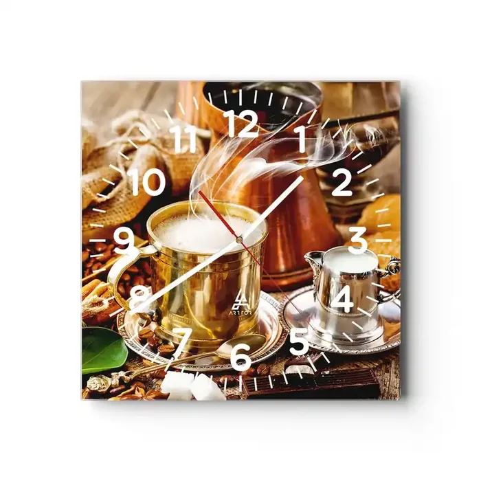 Reloj de pared – Reloj de vidrio – Que tengas un buen día – 30×30 cm