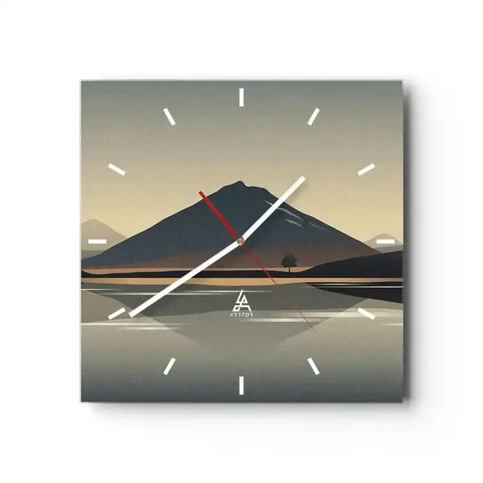 Reloj de pared – Reloj de vidrio – Reflejo de espejo – 40×40 cm