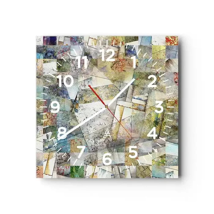 Reloj de pared – Reloj de vidrio – Remodelación geométrica – 30×30 cm
