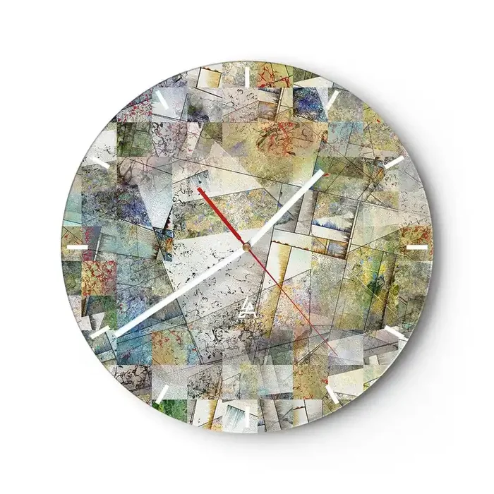 Reloj de pared – Reloj de vidrio – Remodelación geométrica – 40×40 cm