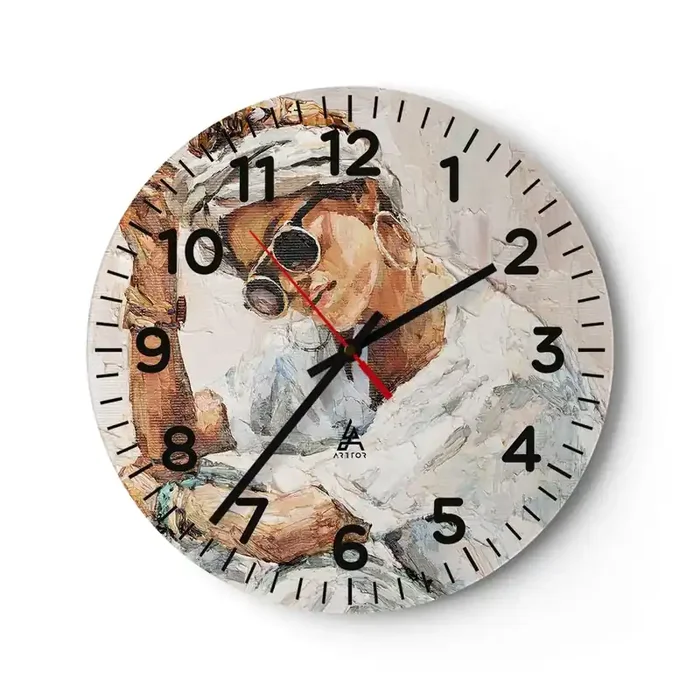 Reloj de pared – Reloj de vidrio – Retrato a pleno sol – 30×30 cm