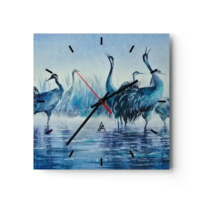 Reloj de pared – Reloj de vidrio – Reunión matinal – 40×40 cm