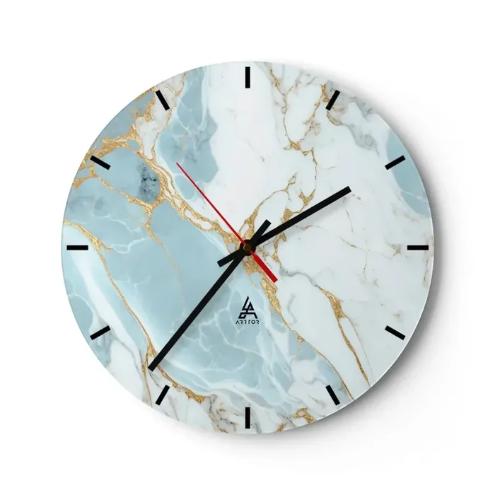 Reloj de pared – Reloj de vidrio – Riqueza en la piedra – 40×40 cm