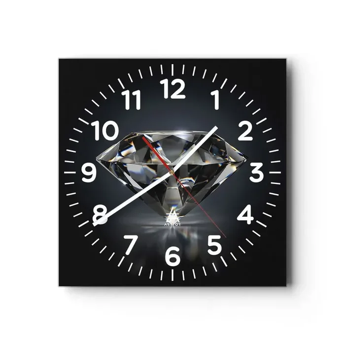 Reloj de pared – Reloj de vidrio – Riqueza y belleza – 30×30 cm