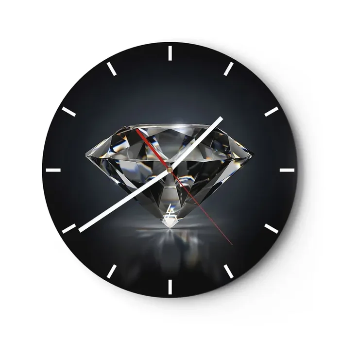 Reloj de pared – Reloj de vidrio – Riqueza y belleza – 40×40 cm