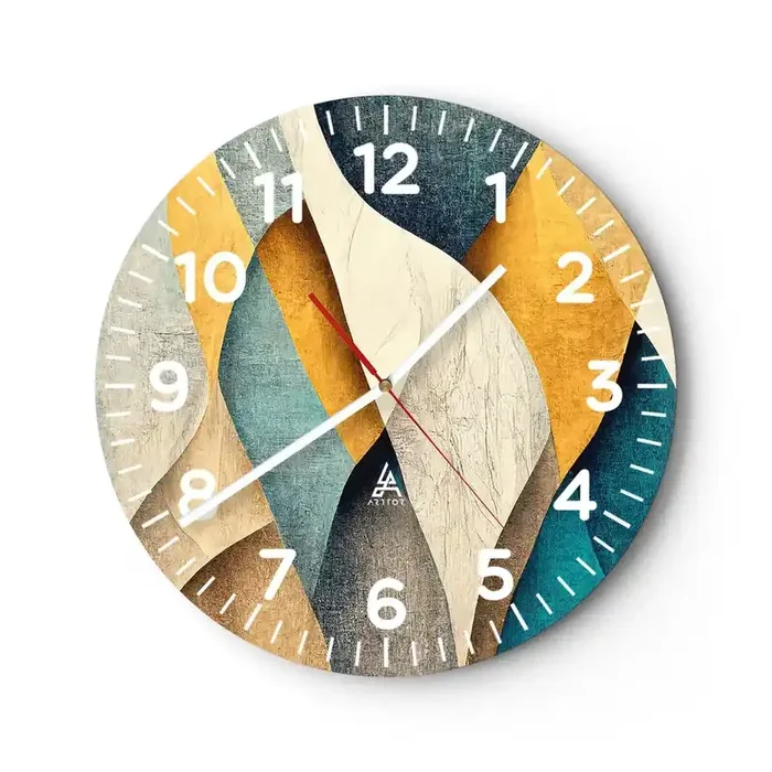 Reloj de pared – Reloj de vidrio – Ritmo y ondulación – 30×30 cm