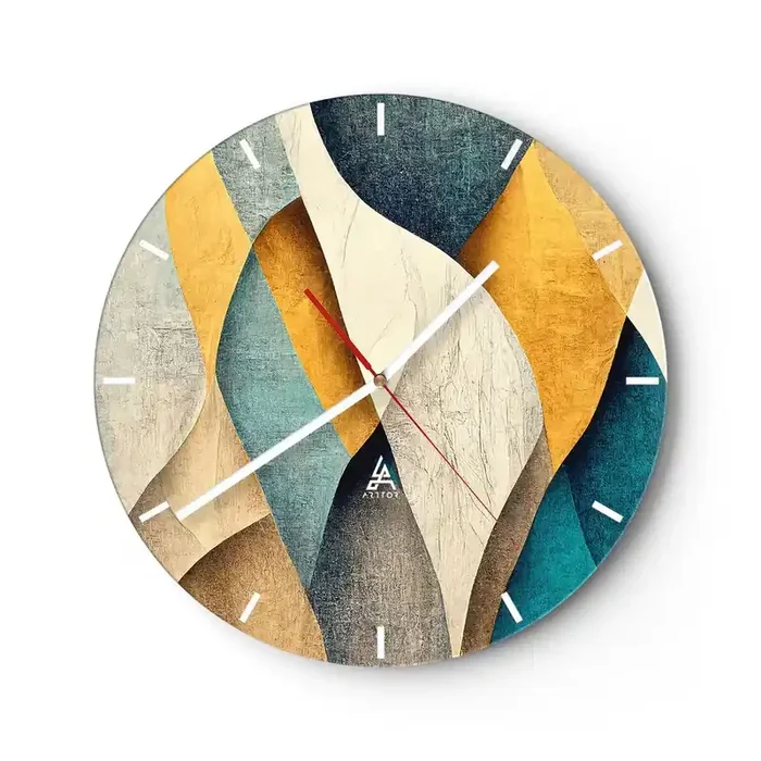 Reloj de pared – Reloj de vidrio – Ritmo y ondulación – 40×40 cm