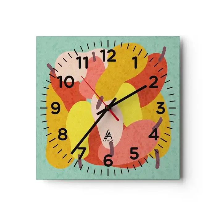 Reloj de pared – Reloj de vidrio – Saborear el sol del verano – 40×40 cm