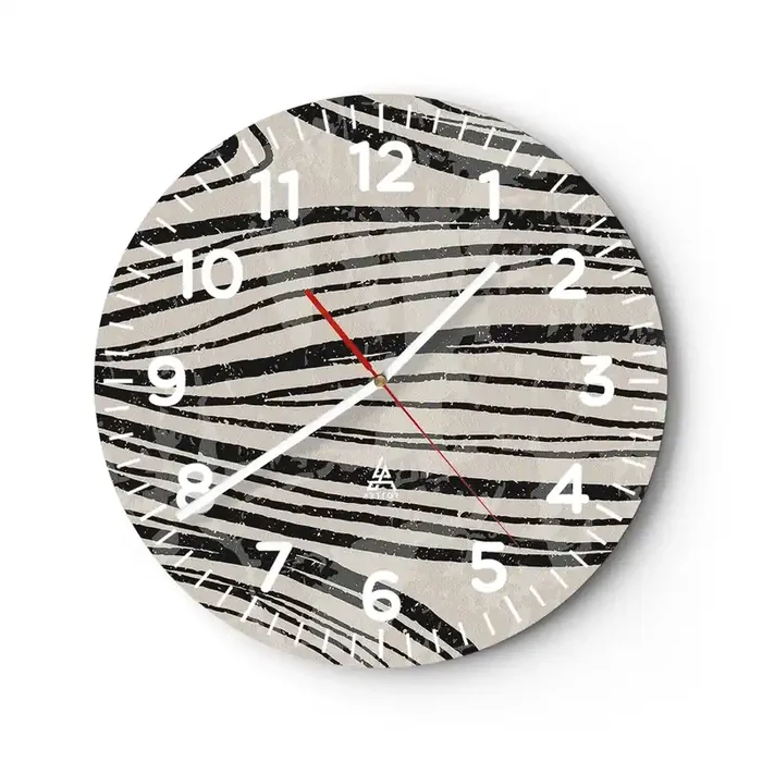Reloj de pared – Reloj de vidrio – Salpicadura de líneas – 40×40 cm