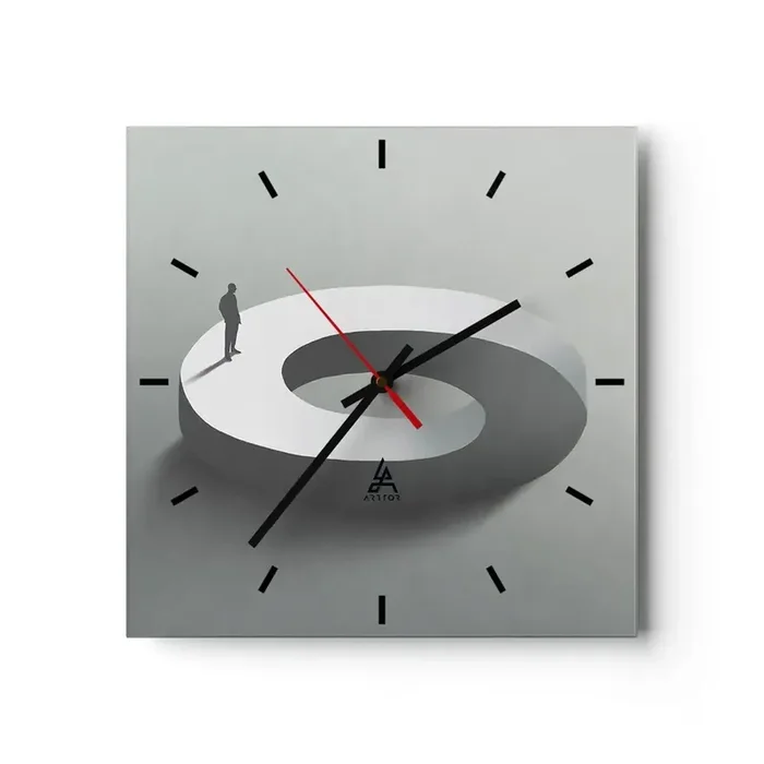 Reloj de pared – Reloj de vidrio – Ser sabio no es una labor sencilla – 40×40 cm