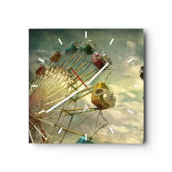 Reloj de pared – Reloj de vidrio – Será, será un día estupendo…. – 40×40 cm