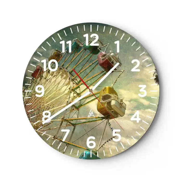 Reloj de pared – Reloj de vidrio – Será, será un día estupendo…. – 40×40 cm