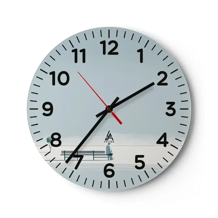 Reloj de pared – Reloj de vidrio – Sí, estoy esperando – 30×30 cm