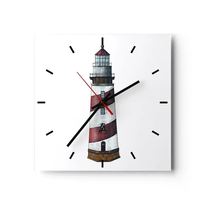 Reloj de pared – Reloj de vidrio – Siempre en guardia – 40×40 cm