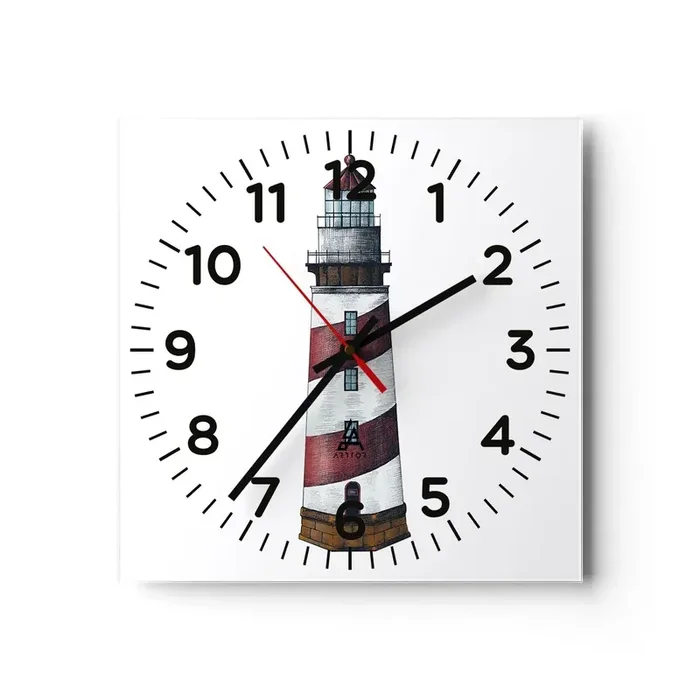Reloj de pared – Reloj de vidrio – Siempre en guardia – 40×40 cm