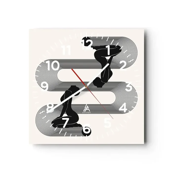 Reloj de pared – Reloj de vidrio – Simetría sensual – 30×30 cm