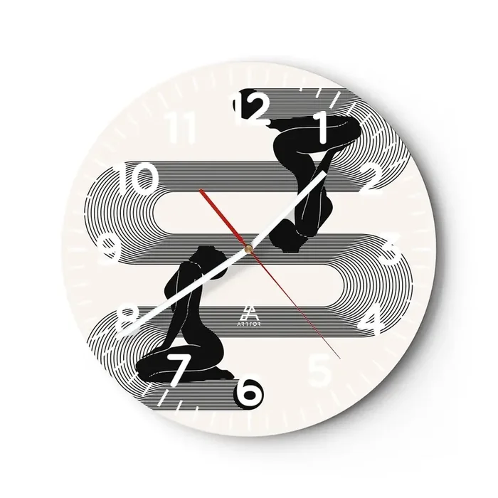 Reloj de pared – Reloj de vidrio – Simetría sensual – 30×30 cm