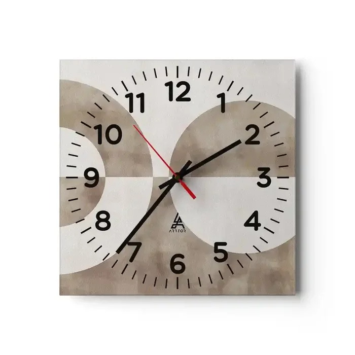 Reloj de pared – Reloj de vidrio – Similitudes y diferencias – 40×40 cm