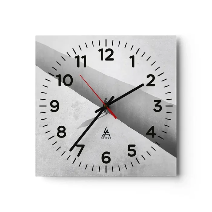 Reloj de pared – Reloj de vidrio – Sin un destino claro – 30×30 cm