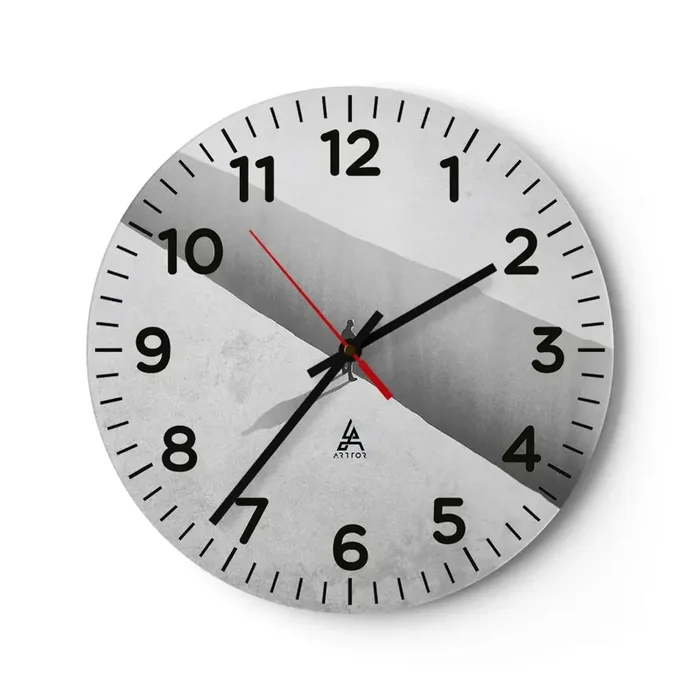 Reloj de pared – Reloj de vidrio – Sin un destino claro – 30×30 cm