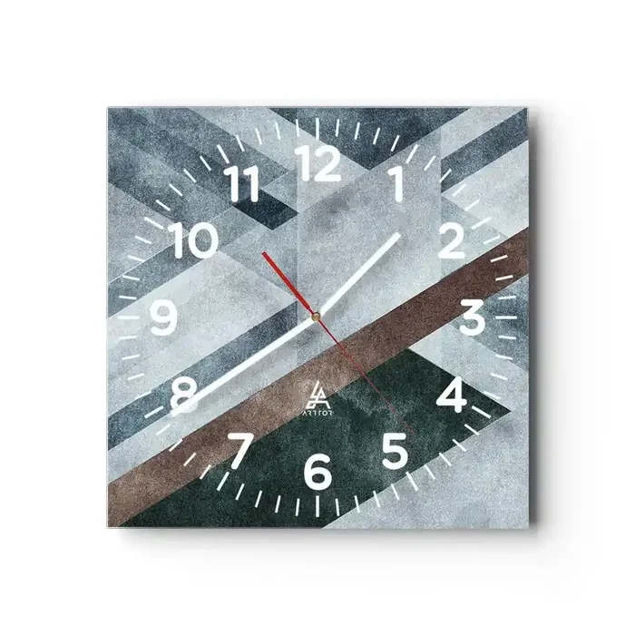 Reloj de pared – Reloj de vidrio – Sofisticada elegancia de la geometría – 40×40 cm