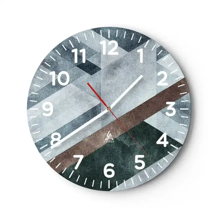 Reloj de pared – Reloj de vidrio – Sofisticada elegancia de la geometría – 40×40 cm